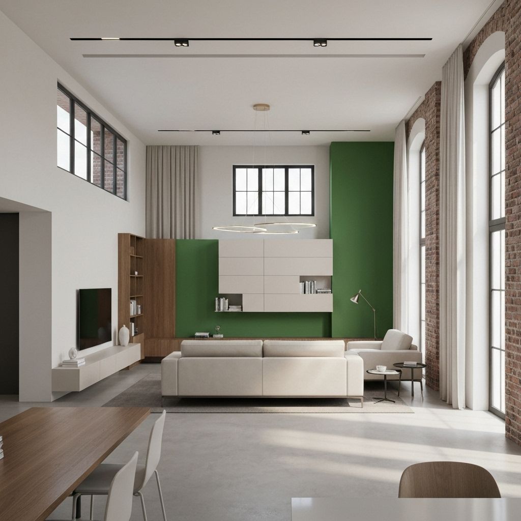 3D visualization rendering of modern interior space